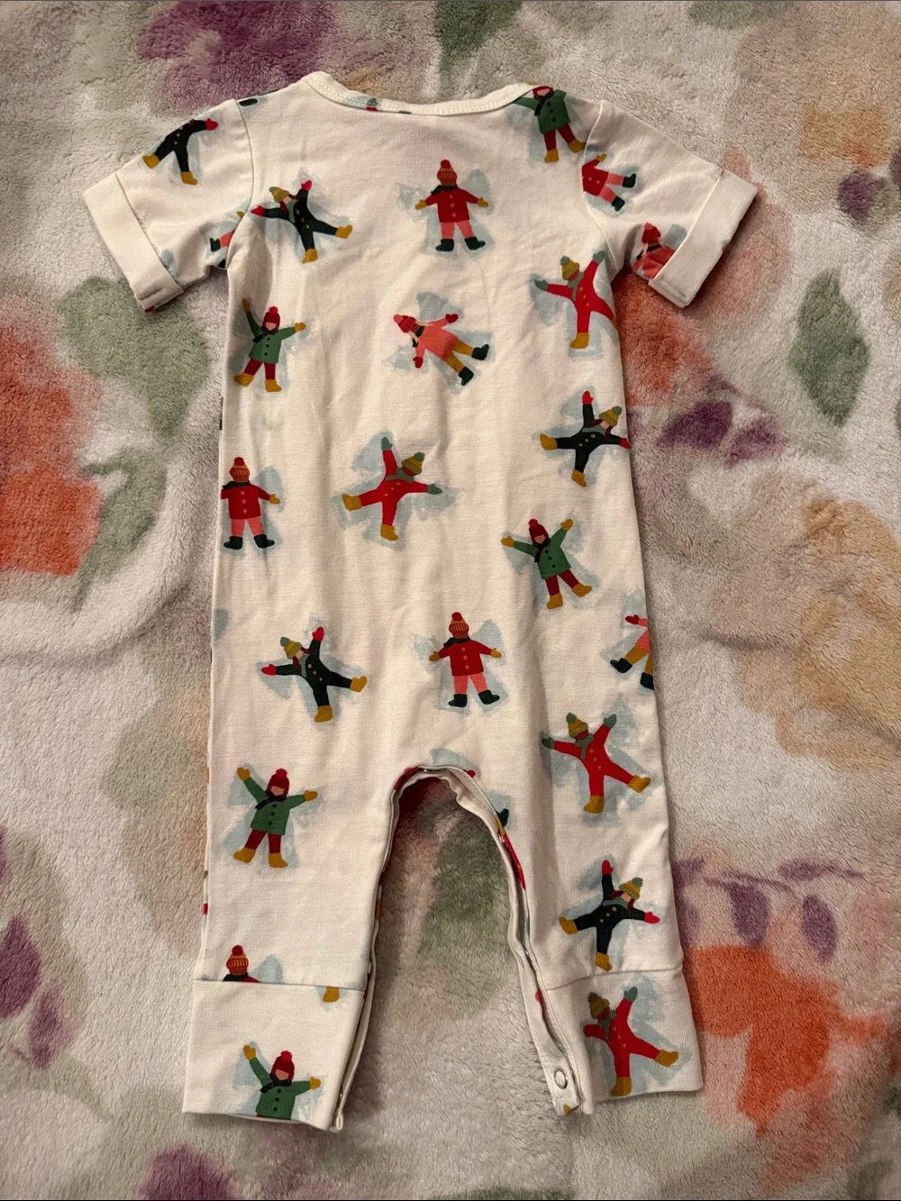 Larkspur Cream Kids One-Piece Bodysuit with Colorful Snowman Print